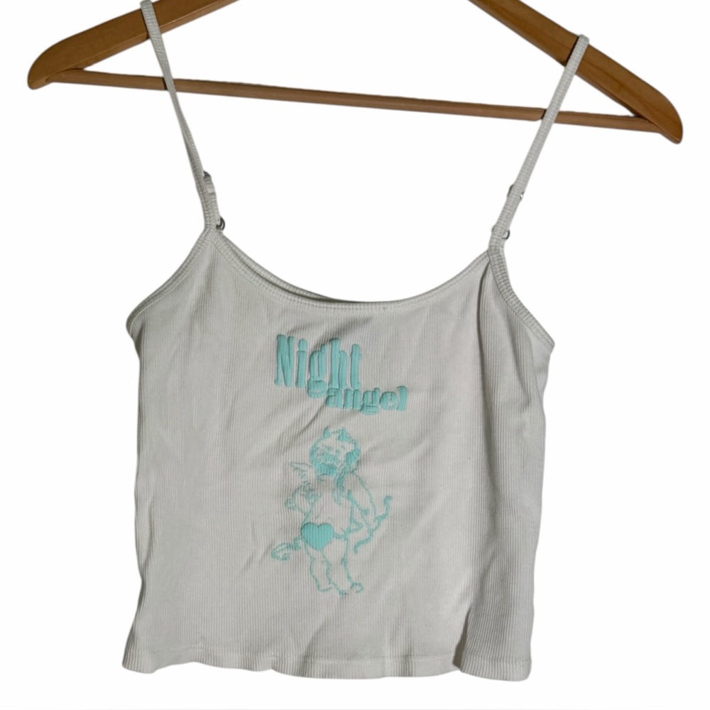 Boys Lie Night Angel Tank Top Cami White Ribbed Women’s Medium/large